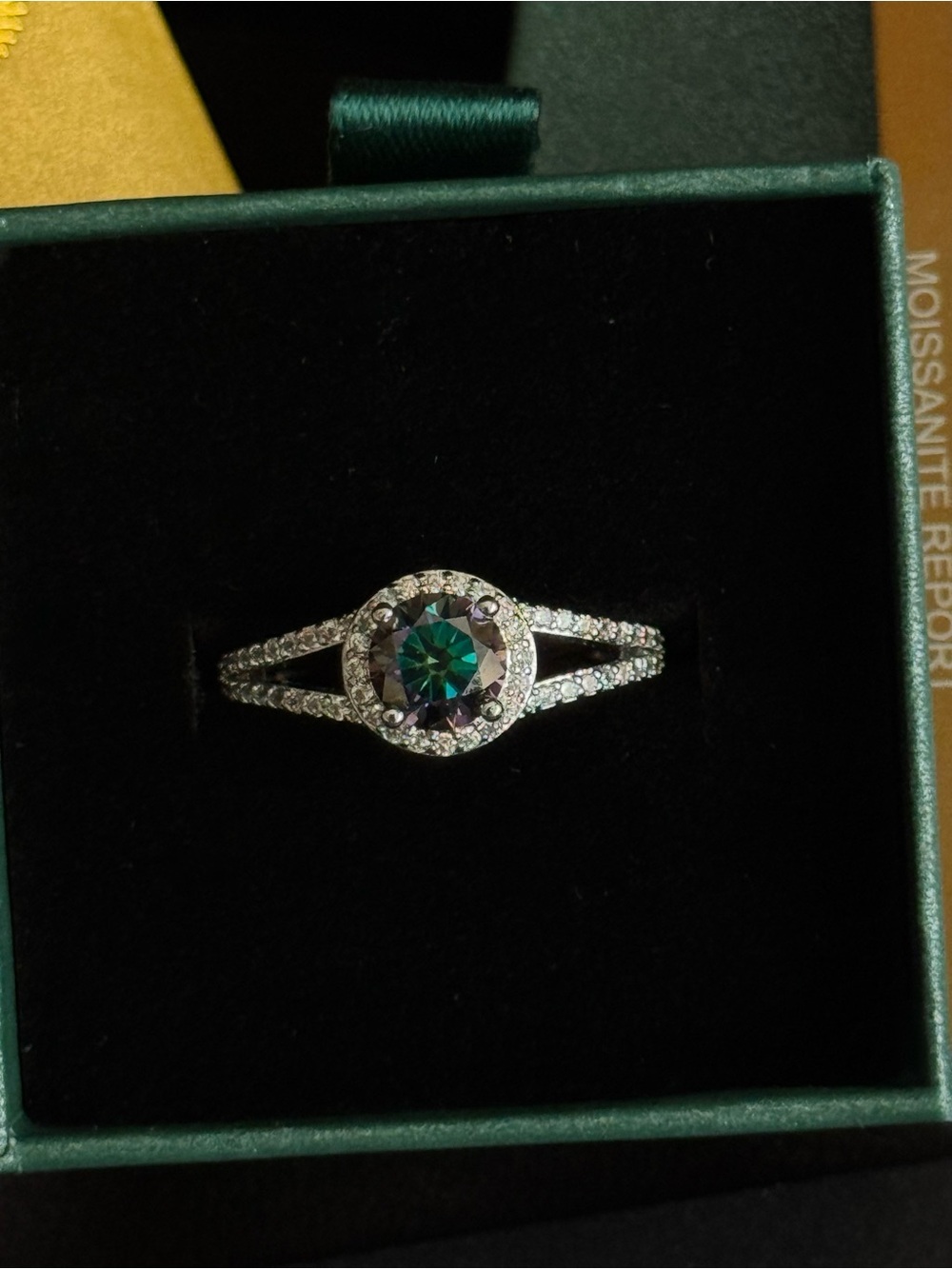 1 CT Midnight Blue Purple Green Moissanite Engagement Ring Size 10 - GRA Certifi - Picture 4 of 7